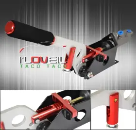 Ajp Distributors Ebh-101rd-718-q8 Transmission Parking Hydraulic Hand E-brake Horizontal Handle Gear Lever Arm Red