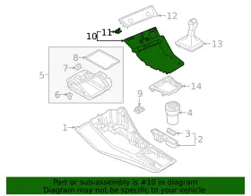 83b-864-260-4t4 Audi Genuine Automatic Transmission Shift Cover Plate #2 83b-864-260-4t4 Audi Genuine Automatic Transmission Shift Cover Plate #2