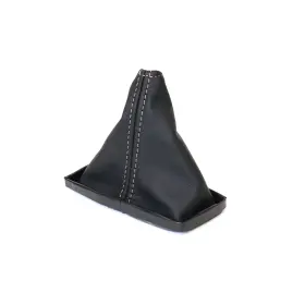 215026 Ca Leather Shift Boot - Black With Silver Stitching For 1968-1976 C3 Corvette