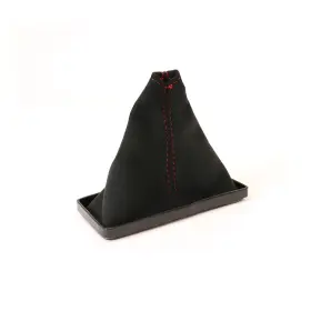 215029 Ca Suede Shift Boot - Black With Red Stitching For 1968-1976 C3 Corvette