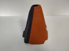 Dsvettes Dsv-c6-msb-bo-o 2005-13 C6 Corvette Manual Shift Boot Black And Orange Leather With Stitching