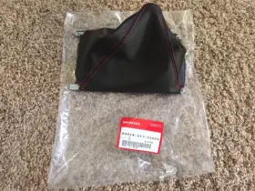 83414-st7-z10za Honda New Oem 1992-1995 Civic Eg6 Ctr Jdm Black With Red Stitching Shift Boot