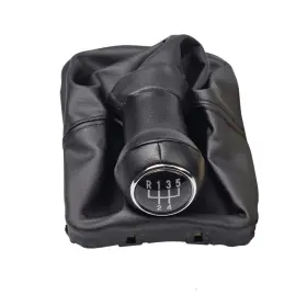 Kakulkomen 782068255263 5 Speed Gear Stick Shift Knob Leather Boot For Vw Black/gray/beige