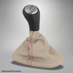 Mid America Motorworks 622872648881 2005-2013 C6 Corvette 6-speed Leather Shift Boot Cashmere Red Stitching