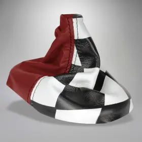 Mid America Motorworks 634019397 1997-2004 C5 Corvette 6-speed Leather Shift Boot Firethorn Checkered Flag Accent