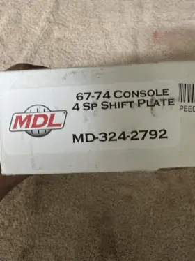Md-324-2792 Modern Driveline 67 Camaro/firebird And 68-74 Nova Shift Plate Die-cast Black