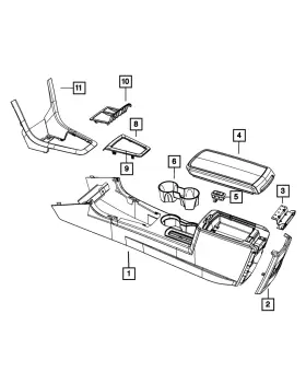 1cb48esgae Mopar Genuine Console Shifter Bezel