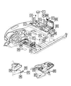 1ch38dx9ab Mopar Genuine Console Shifter Bezel