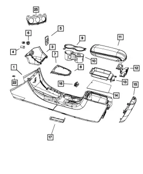1sw69dx9ac Mopar Genuine Console Shifter Bezel