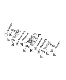 68298378aa Mopar Genuine Tunnel Reinforcement #3 68298378aa Mopar Genuine Tunnel Reinforcement #3