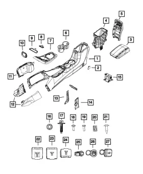 6ne88dx8aa Mopar Genuine Gear Shift Indicator Bezel
