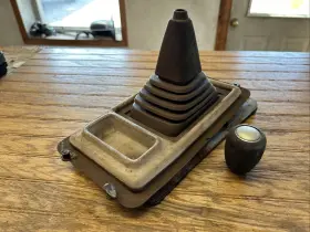 Nissan 79-83 280zx Datsun 5 Speed Shifter / Plate Boot Brown With Knob Trim
