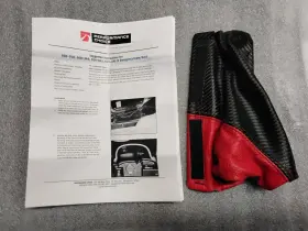 Performance Choice 614.653.890.950 1997-04 Corvette Emergency Brake Boot Torch Red Leather / Carbon Fiber Upper