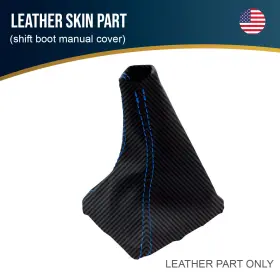 Pieliz 501492349439 Fits 09-13 Subaru Forester Carbon Manual Shift Boot Cover Blue Stitch