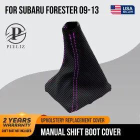 Pieliz 501492349491 Manual Shift Boot Cover Pvc Carbon For Subaru Forester 2009-2013 Purple Stitch