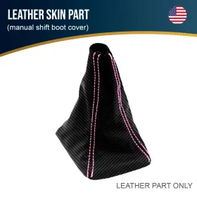 Pieliz 501492349828 Fits 2003-2008 Subaru Forester Carbon Manual Shift Boot Cover Pink Stitch