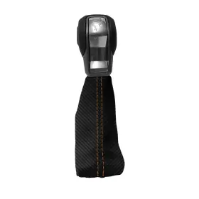 Pieliz 501492361240 Automatic Shift Boot Cover Carbon Fiber For Ford Bronco 2021 Orange Stitch #2