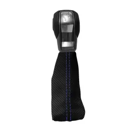 Pieliz 501492361257 Fits 2021 Ford Bronco Carbon Automatic Shift Boot Cover Blue Stitch #2