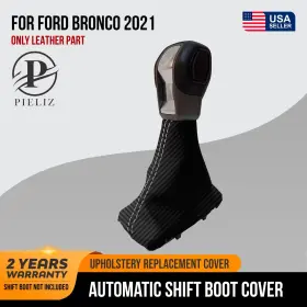 Pieliz 501492361301 Automatic Shift Boot Cover Carbon Fiber For Ford Bronco 2021 Pink Stitch