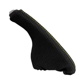 Acu-ilx-1618-ebb-cfbyes Pieliz E Brake Boot Cover Pvc Carbon Fiber For Acura Ilx 2016-2018 Yellow Stitch #2