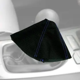 Che-cam-1015-asb-cfbbls Pieliz Fits 10-15 Chevrolet Camaro Carbon Automatic Shift Boot Blue Stitch #2