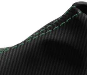 Che-cam-1015-asb-cfbgres Pieliz Fits 10-15 Chevrolet Camaro Carbon Automatic Shift Boot Green Stitch #3