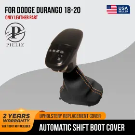 Dod-dur-1820-asb-vbors Pieliz Automatic Shift Boot Cover Pvc Leather For Dodge Durango 18-20 Orange Stitch