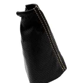 Nis-ver-0712-msb-cfbbes Pieliz Manual Shift Boot Cover Carbon Fits Nissan Versa Tilda 07-12 Beige Stitch #3