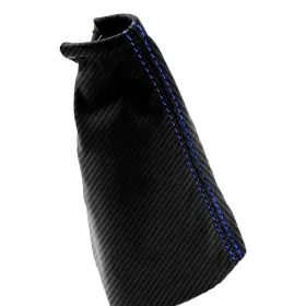 Nis-ver-0712-msb-cfbbls Pieliz Manual Shift Boot Cover Carbon Fits Nissan Versa Tilda 07-12 Blue Stitch #3