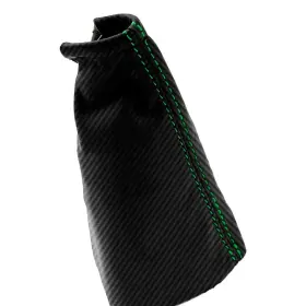 Nis-ver-0712-msb-cfbgrs Pieliz Manual Shift Boot Cover Carbon Fits Nissan Versa Tilda 07-12 Green Stitch #3