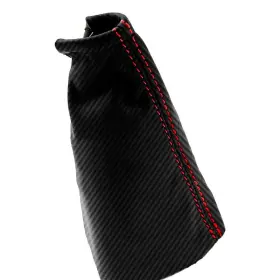 Nis-ver-0712-msb-cfbres Pieliz Manual Shift Boot Cover Carbon Fits Nissan Versa Tilda 07-12 Red Stitch #2