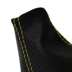 Nis-ver-0712-msb-cfbyes Pieliz Manual Shift Boot Cover Carbon Fits Nissan Versa Tilda 07-12 Yellow Stitch #3