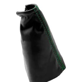 Nis-ver-0712-msb-vbgrs Pieliz Manual Shift Boot Cover Leather Fits Nissan Versa Tilda 07-12 Green Stitch #3
