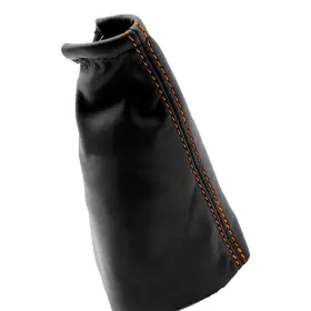 Nis-ver-0712-msb-vbors Pieliz Manual Shift Boot Cover Leather Fits Nissan Versa Tilda 07-12 Orange Stitch #2