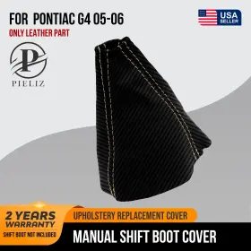 Pon-g4-0506-msb-cfbbes Pieliz Manual Shift Boot Cover Pvc Carbon For Pontiac G4 05-06 Beige Stitch