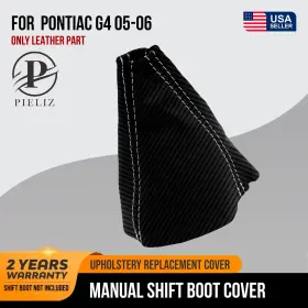 Pon-g4-0506-msb-cfbwhs Pieliz Manual Shift Boot Cover Pvc Carbon For Pontiac G4 05-06 White Stitch