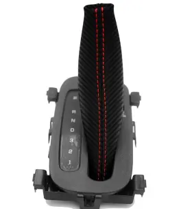 Pon-gra-9703-asb-cfbres Pieliz Automatic Shift Boot Pvc Carbon For Pontiac Grand Prix 97-03 Red Stitch #3