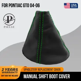 Pon-gto-0406-msb-vbgrs Pieliz Manual Shift Boot Cover Pvc Leather For Pontiac Gto 2004-2006 Green Stitch