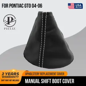 Pon-gto-0406-msb-vbwhs Pieliz Manual Shift Boot Cover Pvc Leather For Pontiac Gto 2004-2006 White Stitch