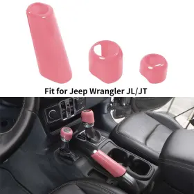 Shineka25061181 Shineka 3 Console Handbrake &4wd Gear Shift Knob Cover Trim For Jeep Wrangler Jl Jt Pink