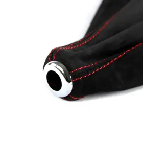 Spec-d 841808112836 Black Suede Shift Boot W Red Stitch #3