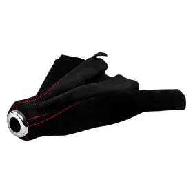 Spec-d 841808112836 Black Suede Shift Boot W Red Stitch