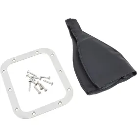 91021804 Speedway Motors Rectangular Vinly Shifter Boot 6.75 X 5.25 Inch Polished Base #2