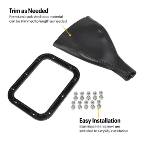 9165003 Speedway Motors Rectangle Shifter Boot With Billet Aluminum Ring For Hot Rods Black Finish #3