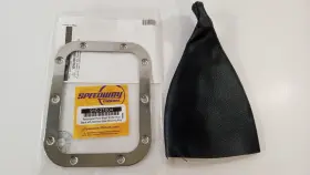 9165005 Speedway Motors Shifter Boot Black Vinyl Stainless Ring