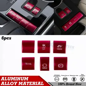 Eb191r Xotic Tech #eb191r 6x Gear Shift Panel Handbrake Button Cap Cover Trim For Toyota Highlander 2020