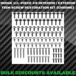 Dodge Mopar Chassis Interior Exterior Molding Trim Body Panel Screws #8 Chrome. Fixed Price $29.95.