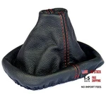 & P Car Design Shift Boot Cover Genuine Leather Black With Red Stitch. Fixed Price $21.38.