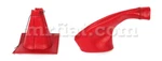 Fiat 500 Gearshift Lever Handbrake Boot Set Red Leather New. Fixed Price $54.00.