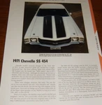 1971 Chevy Chevelle Specs Info Photo LS5 LS6. Fixed Price $5.99.